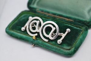 �y���������z�����Y�A�N�Z�T��?�@�r���e�[�W�X�^�[�����O�C���^�[�l�b�g�f�U�C���J�t�����N�Xvintage sterling silver cufflinks with an internet design b546