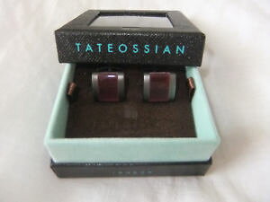 �y���������z�����Y�A�N�Z�T��?�@�����Y�J�t�X�{�^���p�[�v���t�@�C�o�K���Xlimited edition tateossian mens freeway cufflinks purple fibre optic glass