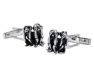 �y���������z�����Y�A�N�Z�T��?�@�J�t�����N�V���o�[brooke cuff links three monkeys silver