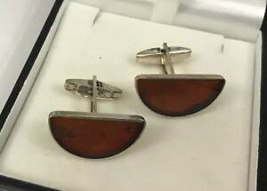 yzYANZT?@Be[WogIWn[t[X^[OVo[YJtNXvintage baltic honey amber half moon circle sterling silver 925 mens cufflinks