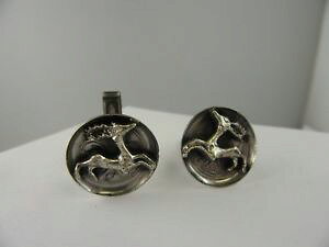 �y���������z�����Y�A�N�Z�T��?�@�f�U�C�i�[�J�t�����N�X�r���e�[�We293 designer bas blachain cufflinks vintage modernist 925 silver