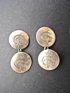 yzYANZT?@AeB[NA[fRC^AVo[EhJtX{^mOCOeXgantique auth art deco italian 800 tested silver round cufflinks monogram ig