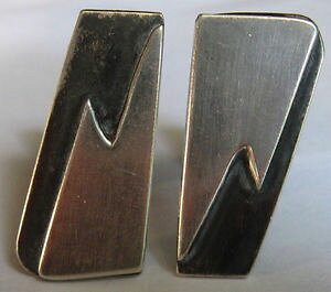 �y���������z�����Y�A�N�Z�T��?�@vintage sterlinglayered modernist cufflinksvintage sterling silver layered modernist cufflinks