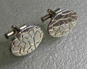 �y���������z�����Y�A�N�Z�T��?�@�r���e�[�W�����Y�J�t�����N�Xcufflinks vintage mens cuff links goldtone oval 1960s 1970s mod