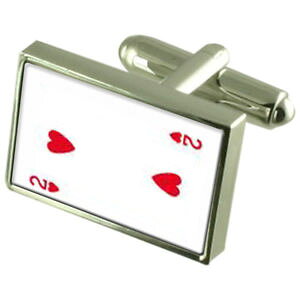 �y���������z�����Y�A�N�Z�T��?�@�g�����v2�X�^�[�����O925�J�t�X�����Nheart playing card number 2 sterling silver 925 cufflinks boxed