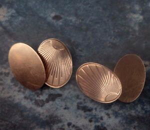 yzYANZT?@9ctA[fRJtXN1960o[~Kattractive 9ct rose gold art deco cufflinks 1960 birmingham in box not plated