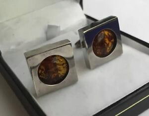 yzYANZT?@re[WogIWJ{VX^[OVo[YJtNXvintage unusual baltic honey amber cabochon hm sterling silver mens cufflinks