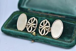 �y���������z�����Y�A�N�Z�T��?�@���B���e�[�W�S�[���h�����Y�J�t�X�{�^���A�[���f�R�f�U�C��vintage 9ct gold mens cufflinks with an art deco design 725g g141
