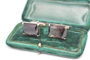 yzYANZT?@Be[WS[hA[gX[L[NI[cA[fRJtNXvintage 10ct gold art deco cufflinks with polished smoky quartz 1145g b847
