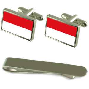 【送料無料】メンズアクセサリ― ザルツブルクシルバーカフスボタンタイクリップセットsalzburg flag silver cufflinks tie clip engraved gift set