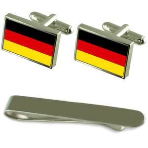 yzYANZT?@hCcVo[JtX{^^CNbvZbggermany flag silver cufflinks tie clip engraved gift set