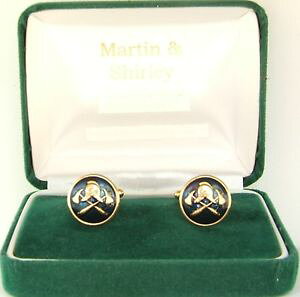 �y���������z�����Y�A�N�Z�T��?�@�{�^���J�t�X�{�^��fireman cufflinks made from old fireman buttons in blue amp; gold