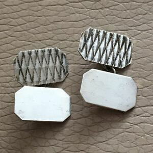 yzYANZT?@Vo[JtX{^re[WA[fR`F[Y1930s silver cufflinks vintage art deco geometric machined hexagonal chain mens
