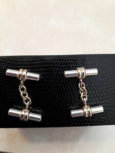 �y���������z�����Y�A�N�Z�T��?�@�s���N�_�u���o�����J�t�����N�X listingthomas pink double barrel cufflinks