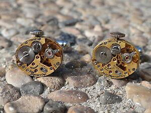 �y���������z�����Y�A�N�Z�T��?�@���[�u�����g�J�t�X�{�^��watch movement cufflinks steampunk gears machine industrial oval gold