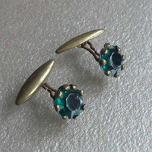 yzYANZT?@re[WYJtNXA[fRO[KXcufflinks vintage mens cuff links 1920s 1930s art deco aged goldtone green glass