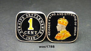 yzYANZT?@GiRCJtNXZgstraits settlement or malaya enamelled coin cufflinks cent 1920 1939 1943 1945
