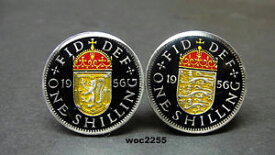 【送料無料】メンズアクセサリ—　コインカフスボタンスコットランドシリング1953 1966 british coin cufflinks english or scottish shilling arms