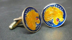 yzYANZT?@G`IsAGiRCJtNXCIwbhethiopia enameled coin cufflinks lion head