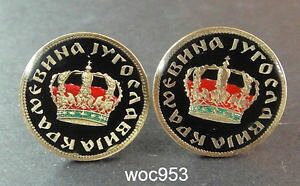 yzYANZT?@[SXrAGip^[RCJtNXfBi[NEze1938 yugoslavia enamelled coin cufflinks dinar crown choice of pattern