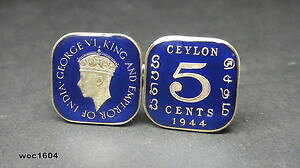 �y���������z�����Y�A�N�Z�T��?�@�X�������J�R�C���J�t�����N�Xceylonbritish srilanka coin cufflinks