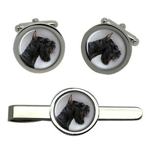�y���������z�����Y�A�N�Z�T��?�@�^�C�N���b�v�Z�b�g listinggiant schnauzer round cufflink and tie clip set