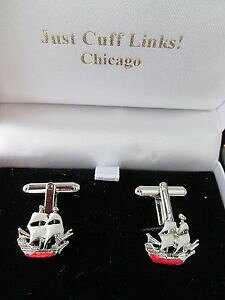 yzYANZT?@XN[i[JtNXrealistic enamelled schooner ship cufflinks