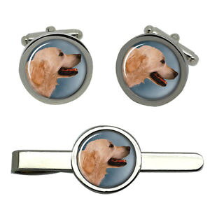 �y���������z�����Y�A�N�Z�T��?�@�^�C�N���b�v�Z�b�g listinggolden retriever round cufflink and tie clip set
