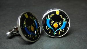 �y���������z�����Y�A�N�Z�T��?�@�C�X���G���G�i�����R�C���J�t�X�{�^��israel enamelled coin cufflinks 21mm
