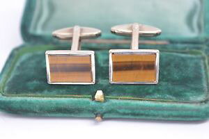 yzYANZT?@re[WX^[OVo[A[fRLbcACJtNXvintage sterling silver cufflinks with an art deco tigers eye insert c824