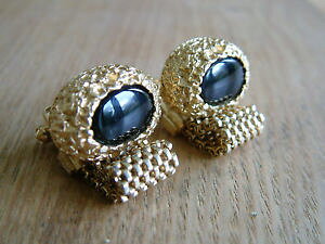 �y���������z�����Y�A�N�Z�T��?�@nice designer vintage wraparound mesh cufflinks goldtone signeddestinonice designer vintage wraparound mesh cufflinks gold