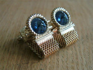 �y���������z�����Y�A�N�Z�T��?�@very smart mens vintage wraparound mesh cufflinks goldtonesigned swankvery smart mens vintage wraparound mesh cufflinks go