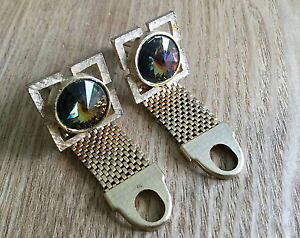yzYANZT?@X}[gre[WbvAEhbVJtX{^XCJsmart vintage wraparound mesh cufflinks rivoli watermelon crystals