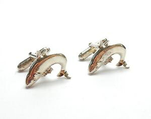 �y���������z�����Y�A�N�Z�T��?�@�T�P�����h���X�^�[�����O�V���o�[gcufflinks salmon fish london 1998 925 sterling silver gents 122g