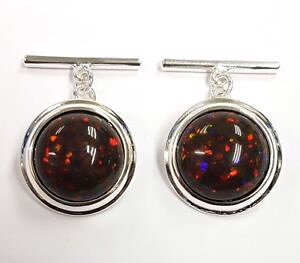 yzYANZT?@M\Ip[JtX{^\bhVo[Ynovelty detailed red fire gilson opal cufflinks 925 solid silver mens gift