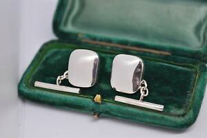 �y���������z�����Y�A�N�Z�T��?�@�X�^�[�����O�V���o�[�~���[�|���b�V���`�F�[���J�t�����N�Xsterling silver rectangle chain cufflinks with a mirror polished finish