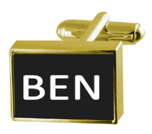 �y���������z�����Y�A�N�Z�T��?�@�J�t�X�����N �x��engraved box goldtone cufflinks name ben