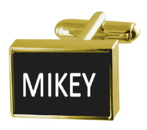 yzYANZT?@JtXN mikeyengraved box goldtone cufflinks name mikey