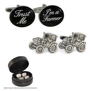�y���������z�����Y�A�N�Z�T��?�@���U�[�P�[�X�g�^�[�Z�b�gtrust me im a farmer amp; detailed tractor cufflink set in leather case aj264