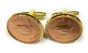 �y���������z�����Y�A�N�Z�T��?�@�R�C���J�t�X�{�^���J�t�����N�X72nd birthday 1946 farthing coin cufflinks 72nd 1946 gold plated cufflinks