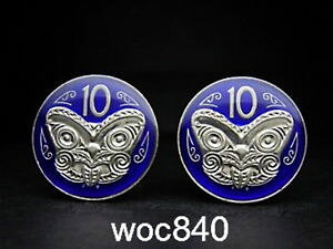 yzYANZT?@j[W[hGiRCJtNX}I}XN zealand enamelled coin cufflinks maori mask koruru