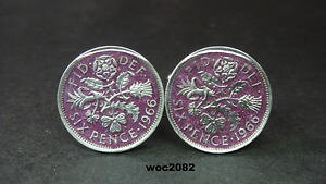 �y���������z�����Y�A�N�Z�T��?�@�G�i�����R�C���J�t�X�{�^��uk enamelled coin cufflinks sixpence choice of year from 1953 to 1967
