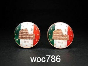 �y���������z�����Y�A�N�Z�T��?�@�C�^���A�G�i�����R�C���Z���g�J�t�����N�Xitaly enamelled coin cufflinks the flavius amphitheatre 5 cents