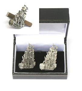 yzYANZT?@KIJtX{^^CNbvo[XChZbggalleon cufflinks amp; tie clip bar slide set ship gift