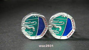 �y���������z�����Y�A�N�Z�T��?�@�G�i�����R�C���J�t�X�{�^���y���X�J�t���C�I��british enamelled coin cufflinks 20 pence cuffs lion