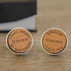 �y���������z�����Y�A�N�Z�T��?�@�p�[�\�i���C�Y�J�t�����N�Xtoday i marry personalised wooden cufflinks