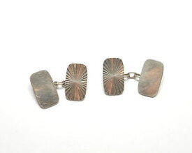 【送料無料】メンズアクセサリ—　ヴィンテージ925スターリングトイレカフスリンク52gパターンvintage 925 sterling silver sunburst patterned gents cufflinks 52g