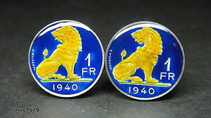 yzYANZT?@xM[GiRCtCIJtNX1940 belgium enamelled coin cufflinks franc lion
