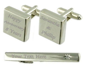 yzYANZT?@JtX{^^CNbv{bNXhappy anniversary engraved cufflinks tie clip box set