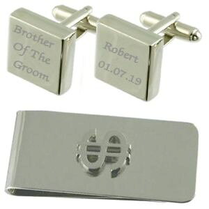 yzYANZT?@XNGAJtX{^h}l[NbvZbgbrother of groom engraved square cufflinks dollar money clip gift set